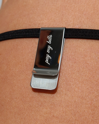 'PAY MY BILLS' Chrome Money Clip