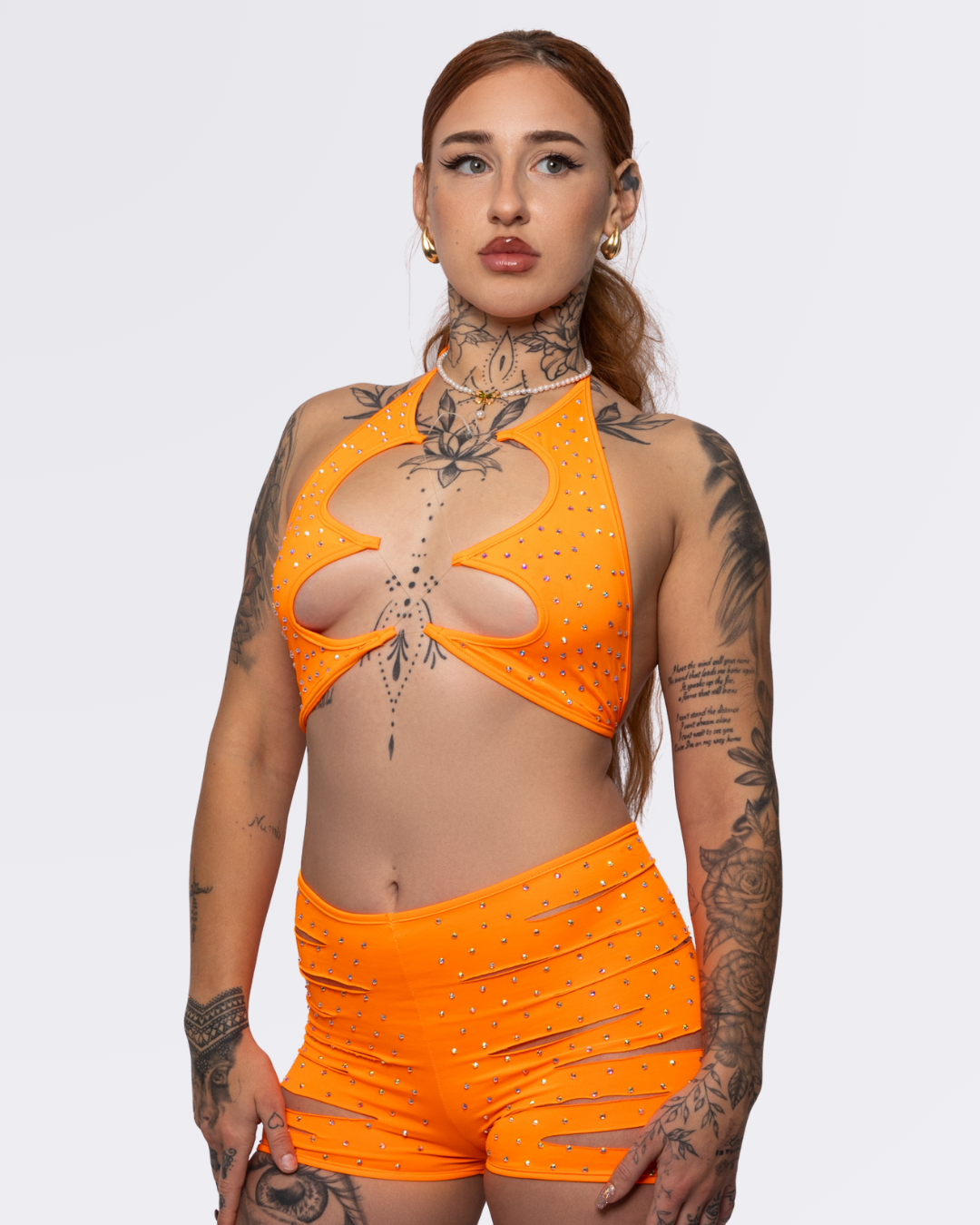 PURR SHORTS SET ORANGE