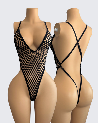 V-BODYSUIT BLACK GRID