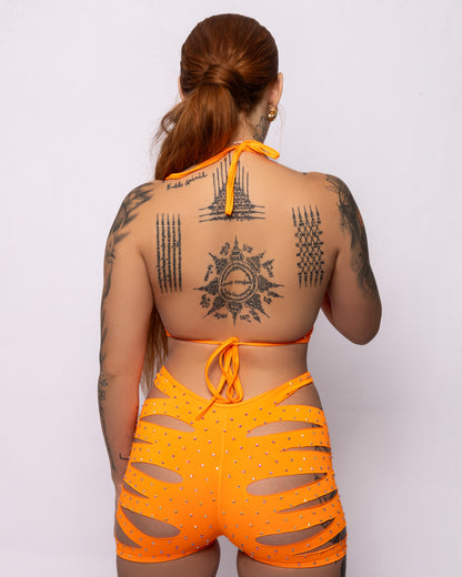 PURR SHORTS SET ORANGE